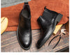 Bottes en cuir véritable avec fourrure pour homme, chaussures à bout pointu,