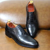 Oxford – chaussures de luxe en cuir véritable , Brogue à lacets. noir,