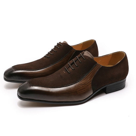 Paulin Oxford – chaussures en daim et cuir, Design de luxe, à lacets