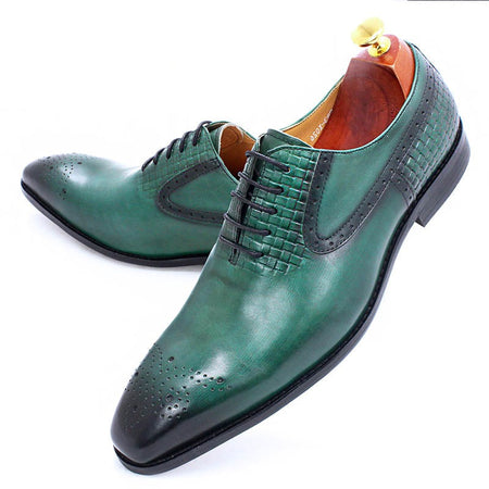 Luxe Men Oxford Shoes Genuine Leather