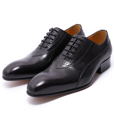 Luxe hommes Oxford chaussures en cuir italien  bout pointu à lacets pour mariage et bureau