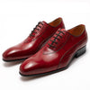 Luxury Men Oxford Dress Shoes Italian Leather Red Black Hand Polished Pointed Toe Lace Up