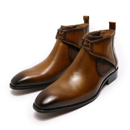 Comfortable New Look Fashion Mens Lace-Up Genuine Leather Boots